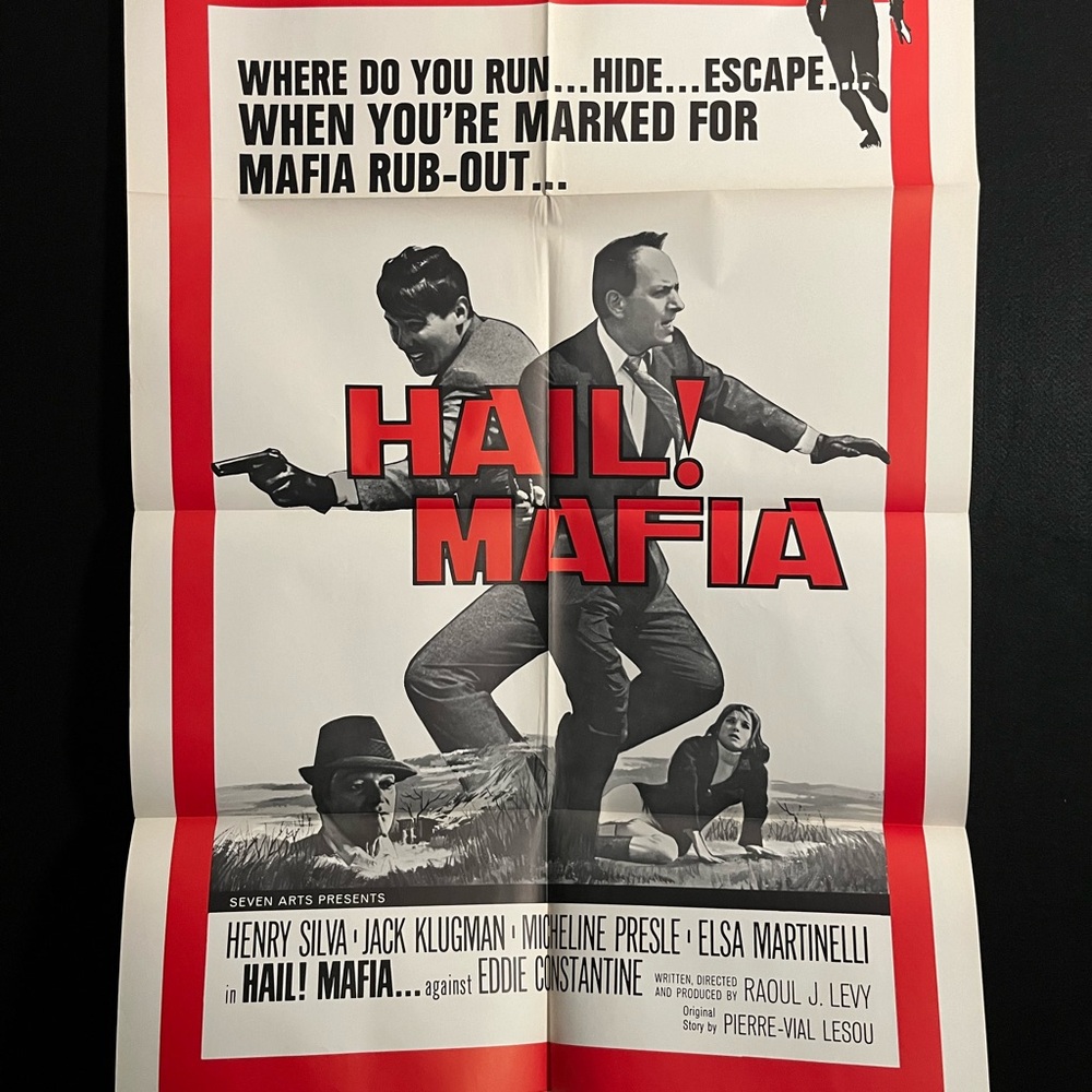 Hail Mafia 1966 One Sheet Movie Poster Jack Klugman Crime Noir Mob Mobster Gang